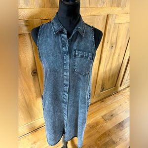 Thread and Supply gray wash chambray sleeveless dress